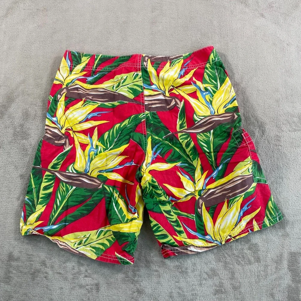Vintage Polo Ralph Lauren Board Shorts Men 32 Multi Birds‎ of Paradise Hawaiian